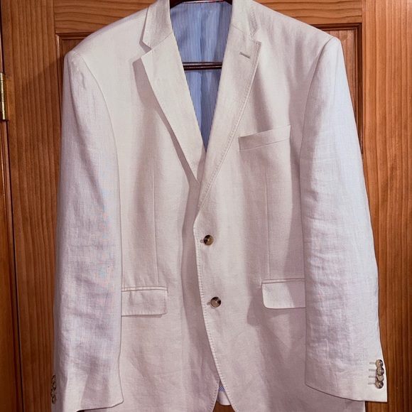 Alan Flusser Men’s Classic Beige Linen Blazer - 46R - GUC - Picture 3 of 16